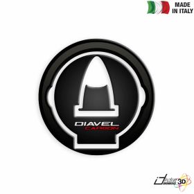 FUEL CAP STICKER RESINED BLACK SILVER FITS DUCATI DIAVEL 1200 2010-2014
