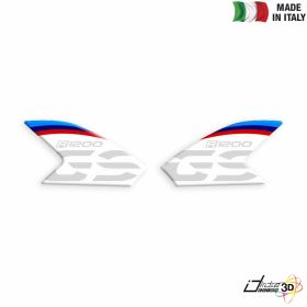 SIDE STICKERS RESINED BLACK WHITE FITS BMW R 1200 GS 2013-2016