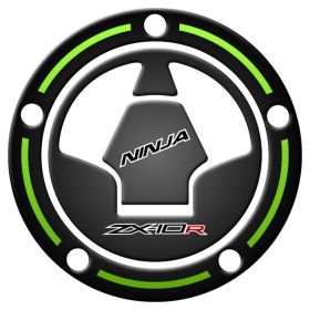 FUEL CAP STICKER RESINED GREEN RED FITS KAWASAKI ZX-10R 2010-2015