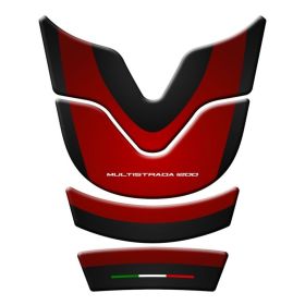 TANK PAD STICKER RESINED RED FITS DUCATI MULTISTRADA 1200 2010-2014