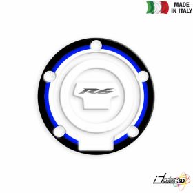 FUEL CAP STICKER RESINED WHITE BLUE FITS YAMAHA YZF 600 R6 2009-2014