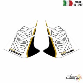 SIDE STICKERS RESINED WHITE GOLD FITS YAMAHA XT 1200 Z SUPERTENERE 2012-2013