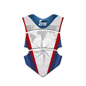 TANK PAD STICKER RESINED MOTORSPORT WHITE FITS BMW F 800 GS / ADV 2013-2014