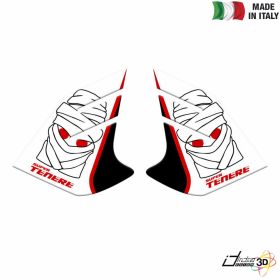 SIDE STICKERS RESINED WHITE RED FITS YAMAHA XT 1200 Z SUPERTENERE 2012-2013