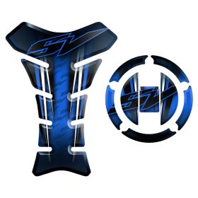 RESINED STICKERS KIT TANK + CAP BLUE BLACK FITS SUZUKI SV 650 1000 2003 2007