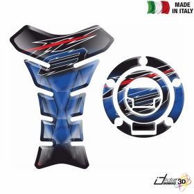 TANKSCHUTZ DECKEL AUFKLEBER 3D BLAU ROT FITS YAMAHA FZ8 FAZER 800 2010 2015