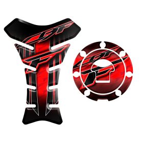 ADHESIFS 3D RESERVOIR + BOUCHON ROUGE NOIR FITS HONDA CBF 600 CBF 1000 2004 2014