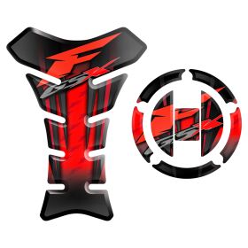 RESINED STICKERS KIT TANK + CAP RED BLACK FITS SUZUKI GSX F 650 1250 2008 2014