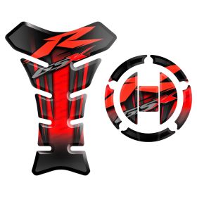 ADHESIFS 3D RESERVOIR + BOUCHON ROUGE NOIR FITS SUZUKI GSX-R 600 750 2006 2010