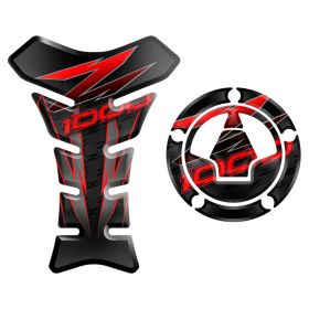 ADHESIFS RESINE RESERVOIR + BOUCHON ROUGE GRIS FITS KAWASAKI Z 1000 2010 2013