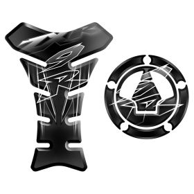 ADHESIFS RESINE RESERVOIR + BOUCHON GRIS NOIR FITS KAWASAKI ZX-9R NINJA 900
