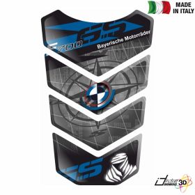 TANK PAD ANTI SCRATCH RESINED 3D STICKER GREY BLUE FITS BMW F 700 GS