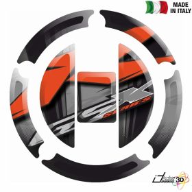 ADESIVO 3D TAPPO BENZINA GRIGIO ROSSO FOR