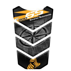 TANK PAD ANTI SCRATCH RESINED 3D STICKER GREY YELLOW FITS BMW F 800 GS