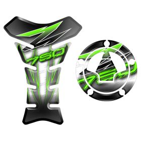 ADHESIFS 3D RESERVOIR + BOUCHON BLANC VERT FITS KAWASAKI Z 750 Z750 2007 2012