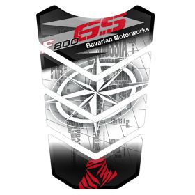 TANK PAD ANTI SCRATCH RESINED 3D STICKER WHITE RED FITS BMW F 800 GS