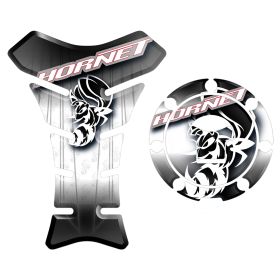 TANKSCHUTZ DECKEL AUFKLEBER 3D WEISS ROT FITS HONDA CB F HORNET 600 2011 2013