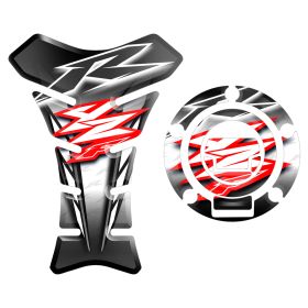 RESINED STICKERS KIT TANK + CAP WHITE GREY FITS YAMAHA R6 '06/'07 R1 '09/'12