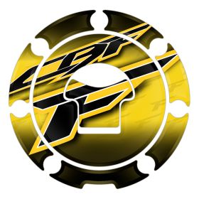 FUEL CAP RESINED 3D STICKER YELLOW BLACK FITS HONDA CBF 600 N 2004 2012