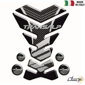 TANK PAD STICKER RESIN 3D BLACK SILVER FOR