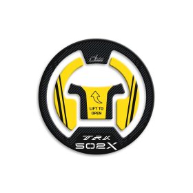 3D tank cap sticker IRIDEA DESIGN carbon yellow