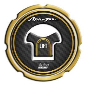FUEL CAP STICKER CARBON GOLD