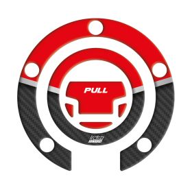 FUEL CAP STICKER RED