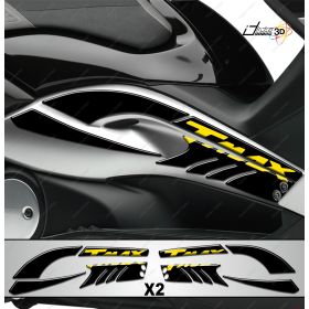 STICKERS 3D BOOMERANG PROTECTION SCRATCHES FOR YAMAHA TMAX 08-11 BLACK YELLOW