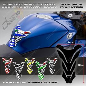 ADHESIF 3D RESERVOIR RESINE COMPATIBLE YAMAHA R6MOTO SPORT TRICOLORE ROUGE