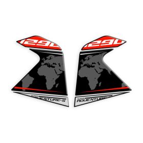 SIDE STICKERS RESINED BLACK RED FITS KTM 1290 SUPERADVENTURE S
