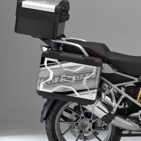 SIDE CASES STICKERS BLACK SILVER FITS BMW VALIGIE VARIO 2A SERIE