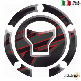 ADESIVO 3D TAPPO BENZINA NERO ROSSO FOR