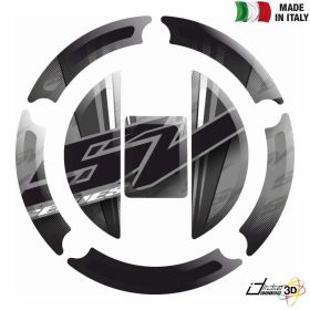 ADESIVO 3D TAPPO BENZINA NERO GRIGIO FOR