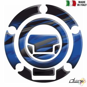 FUEL CAP RESINED 3D STICKER BLUE BLACK FITS YAMAHA FZ6 FAZER 2004 2011