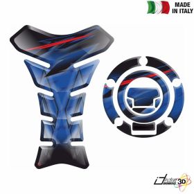 RESINED STICKERS KIT TANK + CAP BLUE RED FITS YAMAHA FZ1 FAZER 1000 2006 2015