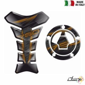 TANKSCHUTZ DECKEL AUFKLEBER 3D GOLD SCURO FITS KAWASAKI Z 750 Z750 2007 2012