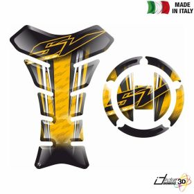 ADESIVI 3D SERBATOIO + TAPPO ORO NERO FOR