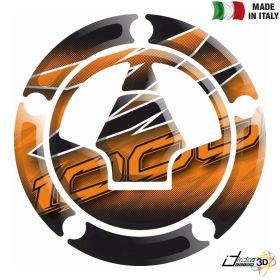 ADESIVO 3D TAPPO BENZINA ARANCIO NERO FOR