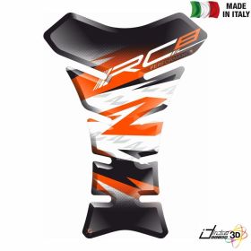 TANK PAD ANTI SCRATCH RESINED 3D STICKER ORANGE WHITE FITS KTM RC8 1190