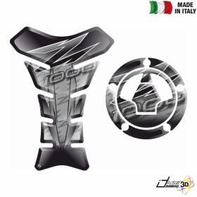 RESINED STICKERS KIT TANK + CAP GREY BLACK FITS KAWASAKI Z 1000 2010 2013
