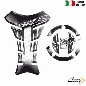 RESINED STICKERS KIT TANK + CAP WHITE BLACK FITS SUZUKI GSR 600 750 2006 2016