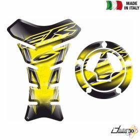 RESINED STICKERS KIT TANK + CAP YELLOW BLACK FITS KAWASAKI ER6N ER6F 650 09-16