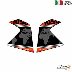 ADESIVI LATERALI RESINA NERO ARANCIO FOR
