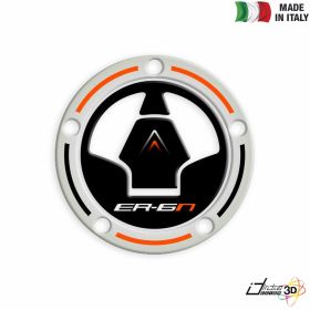 FUEL CAP STICKER RESINED BLACK ORANGE FITS KAWASAKI ER-6N 650 2015-2016