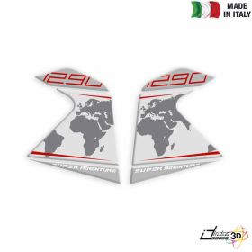 ADESIVI LATERALI RESINA ARGENTO ROSSO FOR