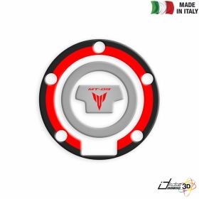 ADESIVO TAPPO BENZINA 3D ARGENTO ROSSO FOR