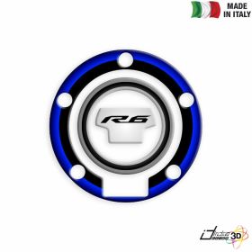 FUEL CAP STICKER RESINED WHITE BLUE FITS YAMAHA YZF 600 R6 2015-2017