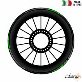 ADHESIFS ROUES NOIR VERT POUR KAWASAKI Z 650 2017-2019