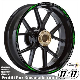 PROFILI ADESIVI CERCHI ARGENTO VERDE FOR