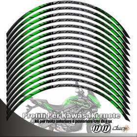 PROFILI ADESIVI CERCHI ARGENTO VERDE FOR